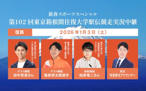 新春スポーツスペシャル「第１０２回東京箱根間往復大学駅伝競走　実況中継」